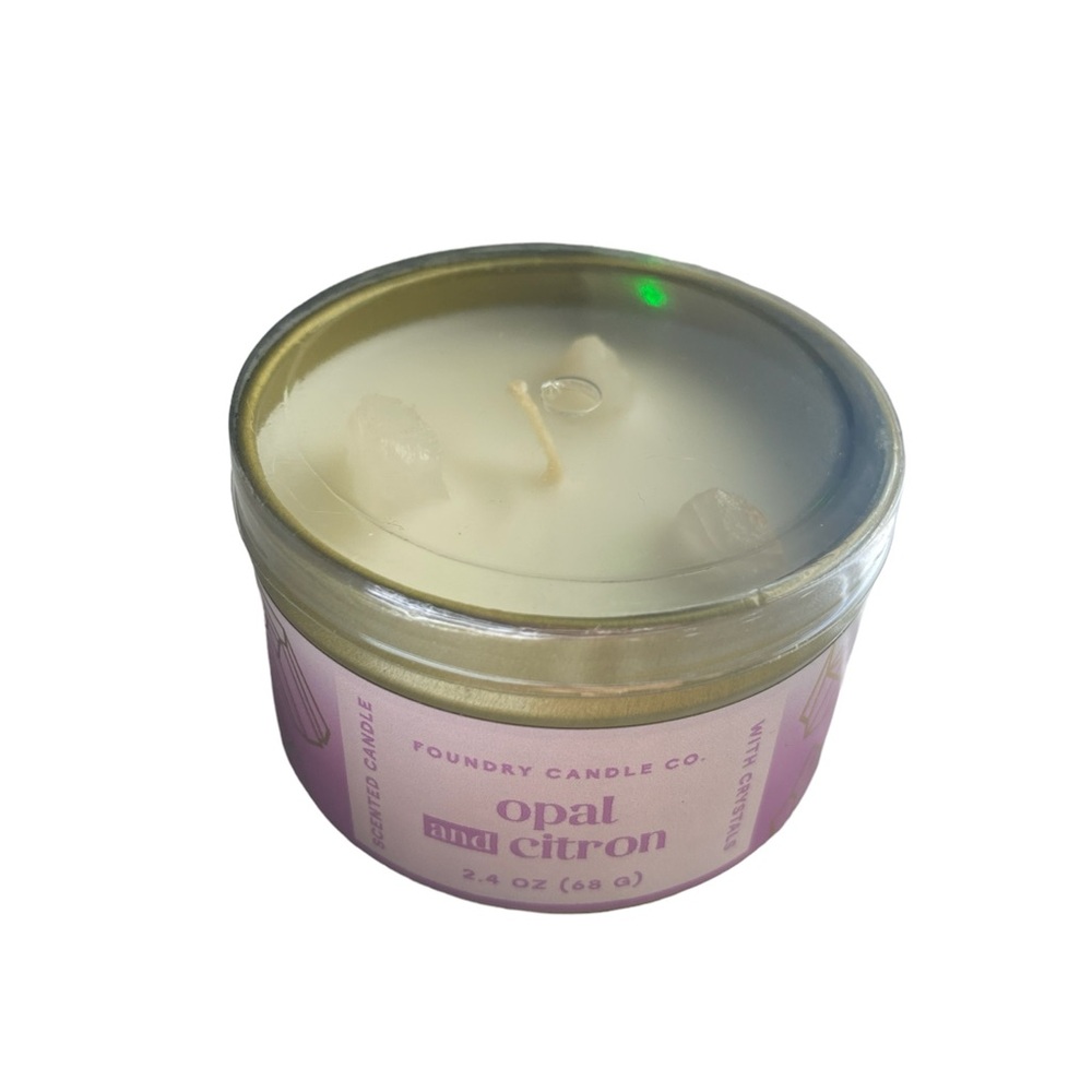 New! Any 2/$18! Foundry Amber Crystal & Citron Scented Candle - Picture 2 of 7